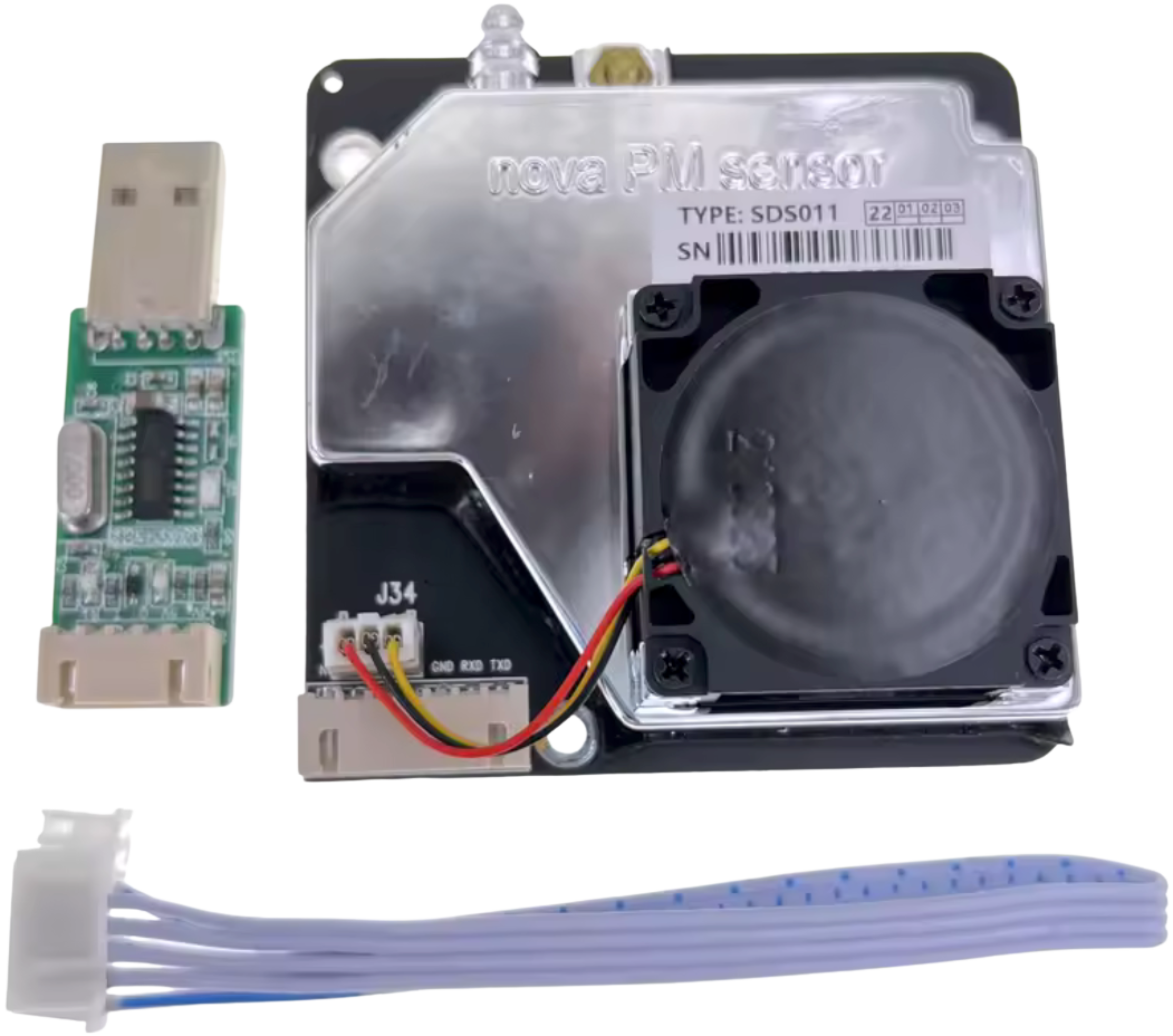 SDS011 sensor with USB serial cable
